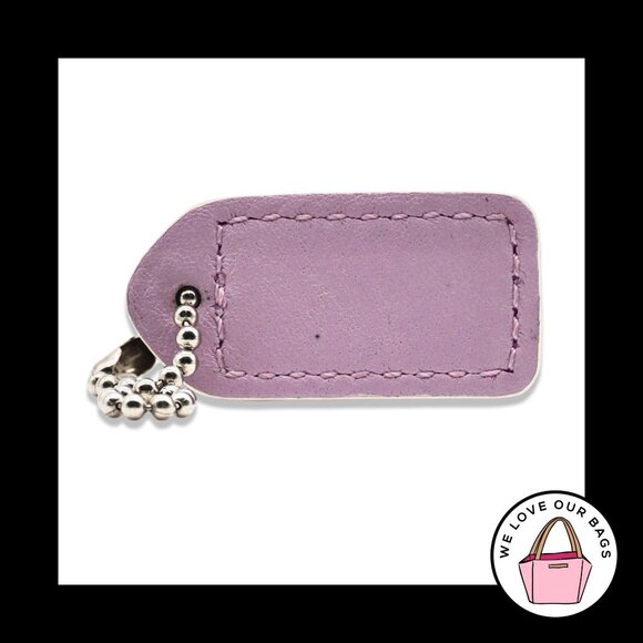 1.5" Y2K VINTAGE COACH White & Purple Leather Fob Bag Charm Keychain Hang Tag - Picture 2 of 2